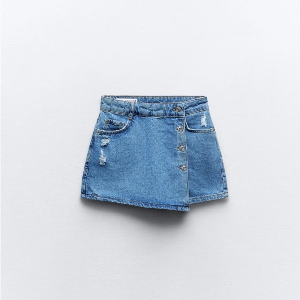 NWT Zara Wrap Denim Skort
